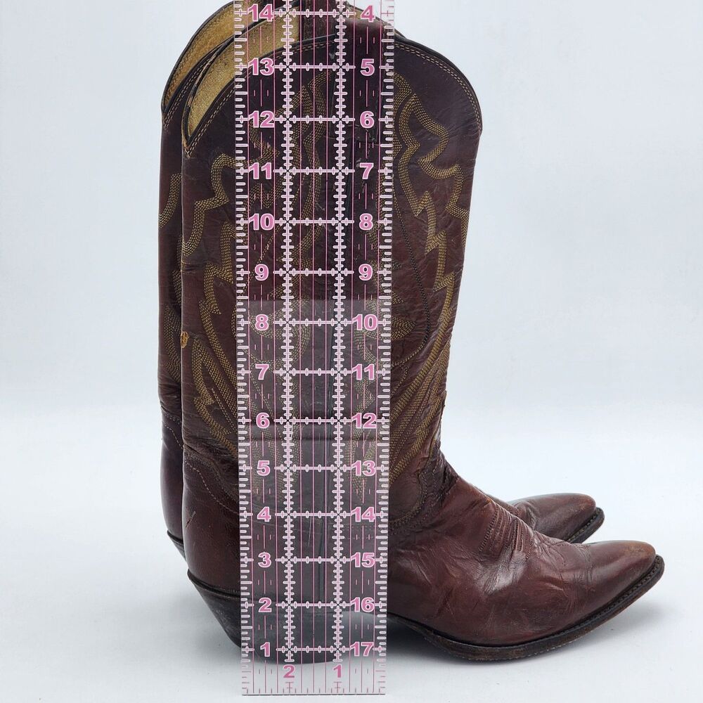 Justin For Billy Martin's Vintage Western Cowboy Leather Boots Women's Size 8.5 - Picture 10 of 10